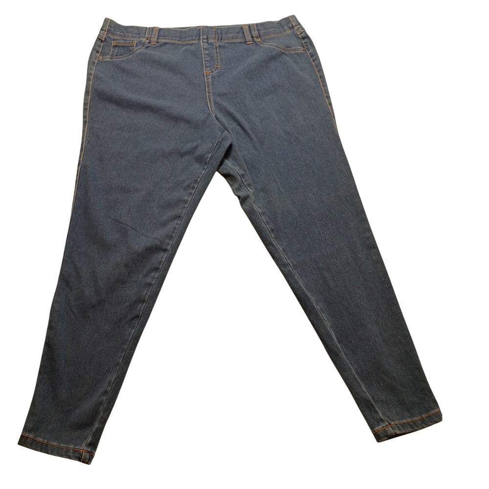 Serra Women's XL Blue Denim Jeggings Pull On Stretch Skinny Pants Medium Wash